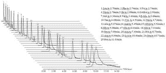 Method for directly detecting amino acid in biological tissue uniform sample by adopting high performance liquid chromatography-tandem mass spectrometry