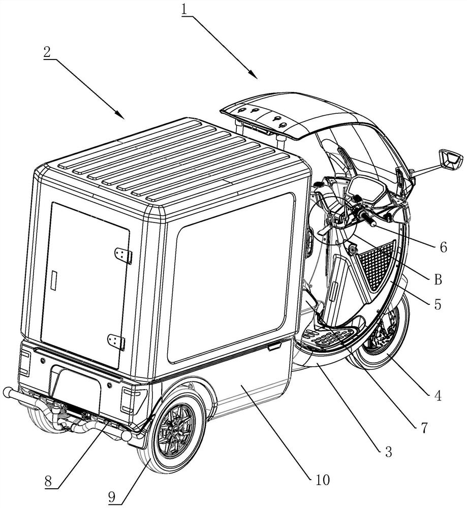 A manually controlled body swing mechanism for electric logistics vehicles