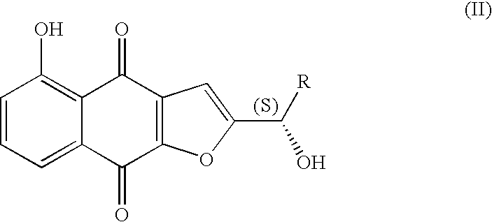 Preparation of optically active 2-(1-hydroxyethyl)-5-hydroxynaphtho[2,3-b]furan-4, 9-diones having anticancer activities