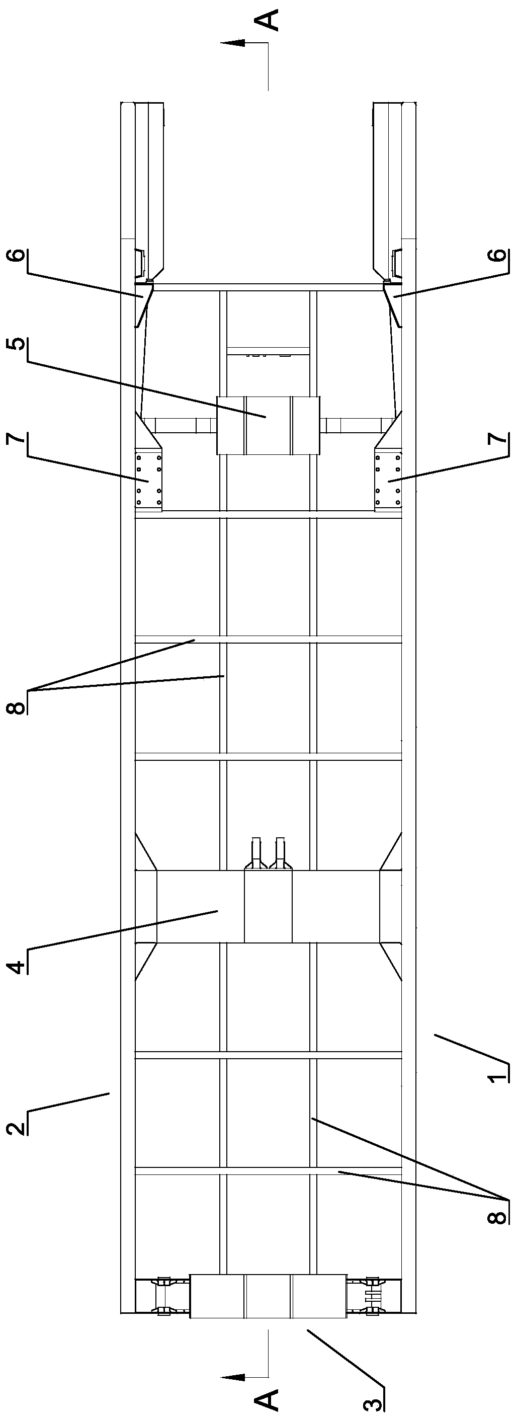 A vertical arm of a truss type missile