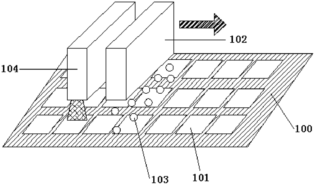 Embedded chip packaging method adopting glue spraying at groove bottoms