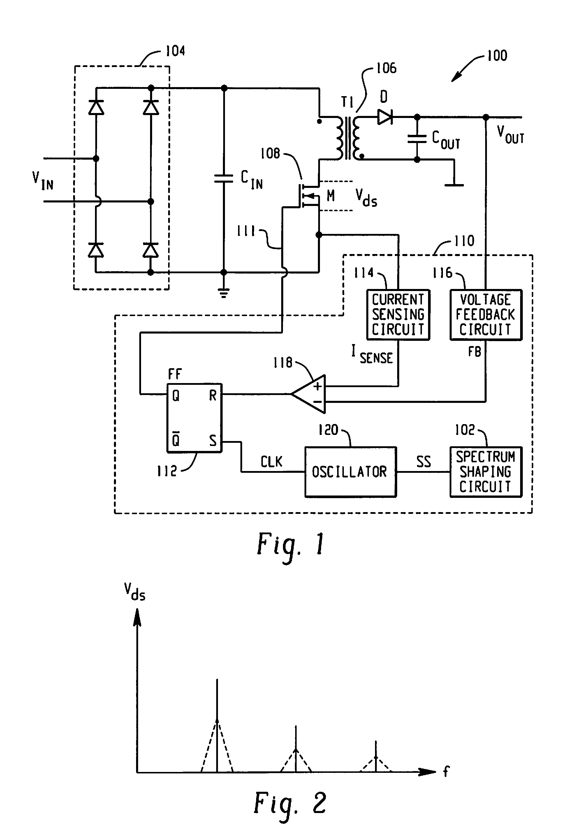 Switching mode power supply with a spectrum shaping circuit