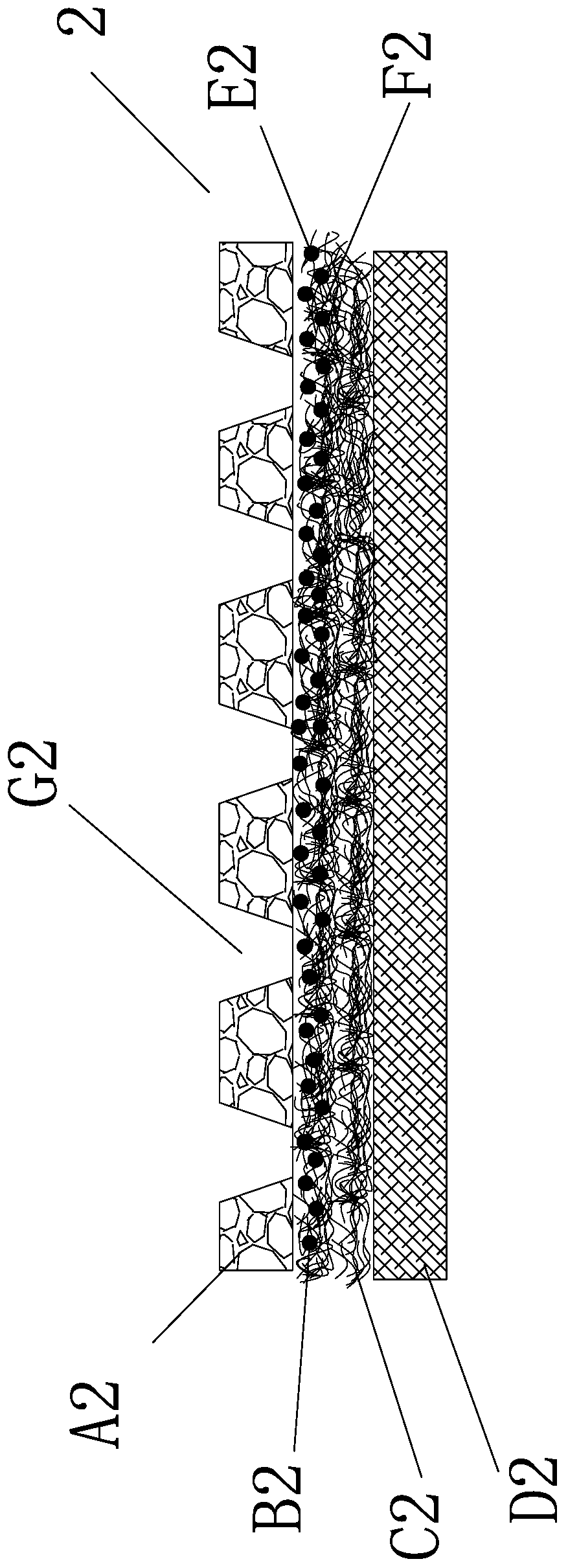 A composite absorbent coil containing a foaming material