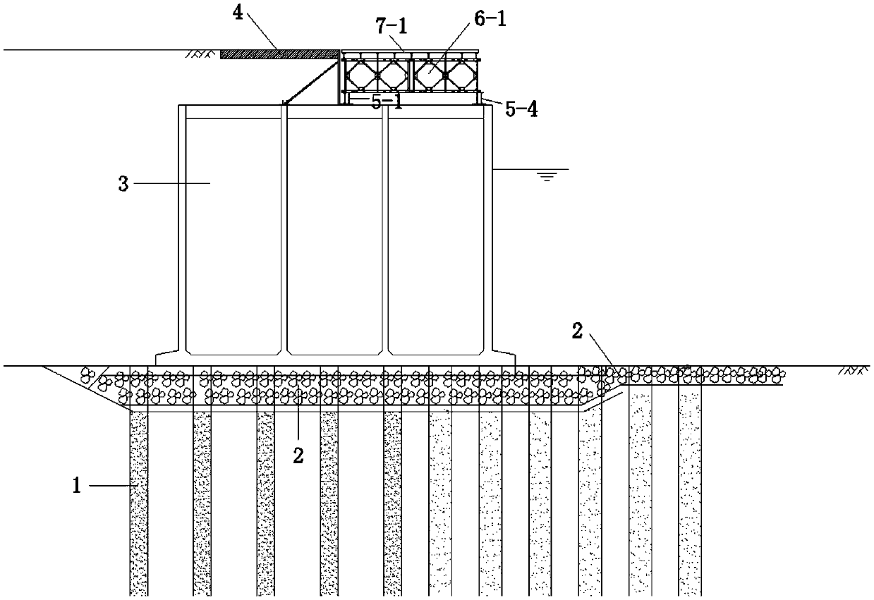 Method for treating steel pipe pile foundation on riprap seabed ...