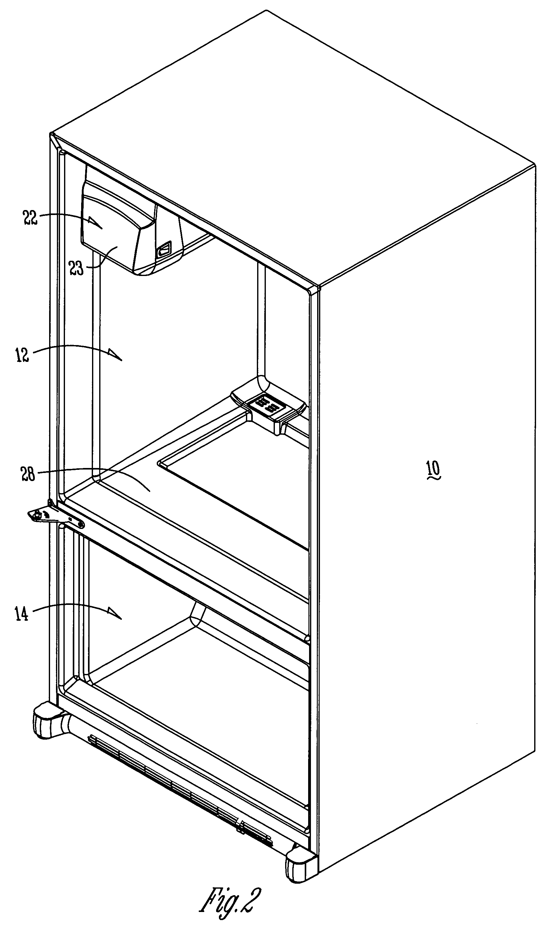 Refrigerator with intermediate temperature icemaking compartment