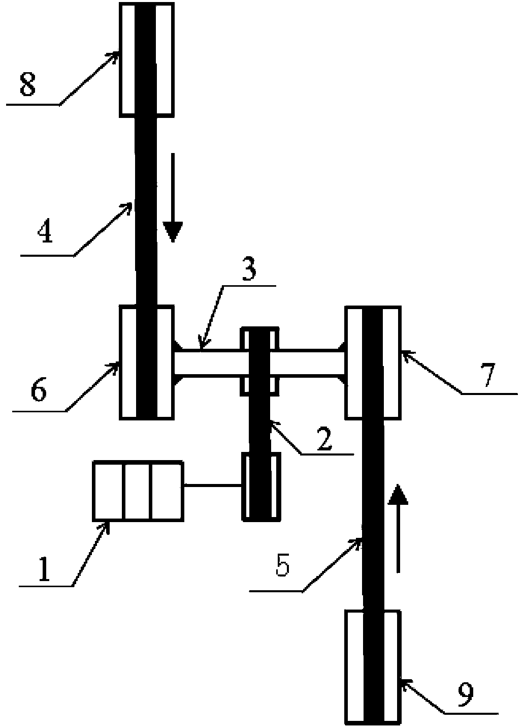 Escalator based on a potential energy transformation single drive mechanism