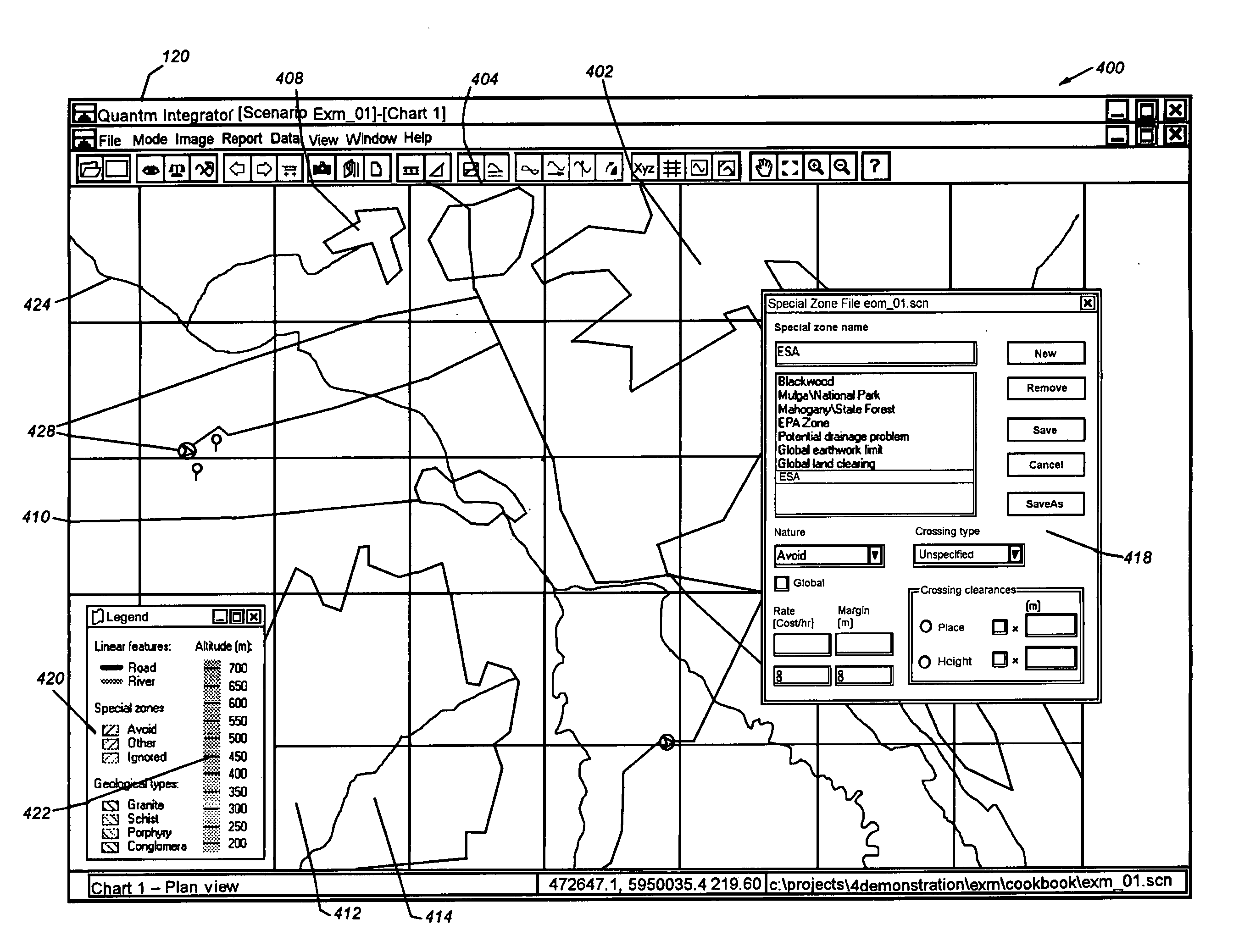 User interface for path determination system