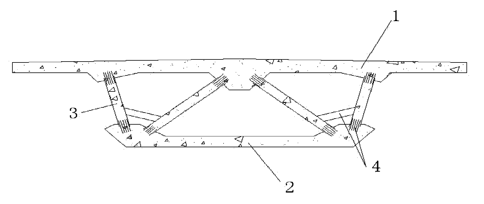 Concrete-filled tube web member combined box girder