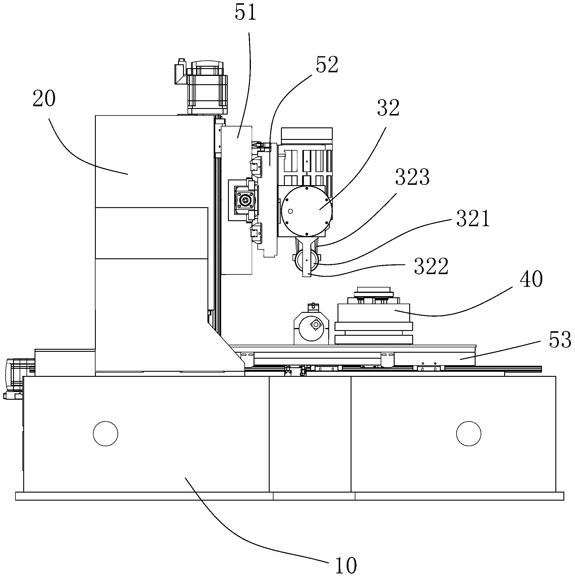 Composite grinding lathe for grinding pin wheel housing