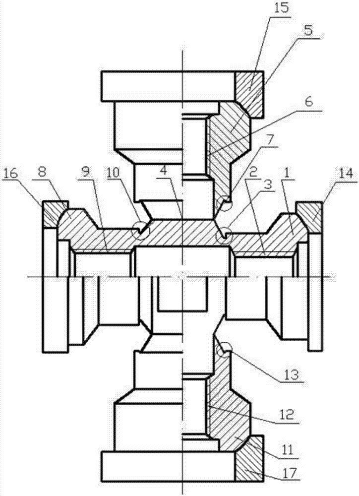 Four-way spherical multifunctional high-lock nut and machining method thereof