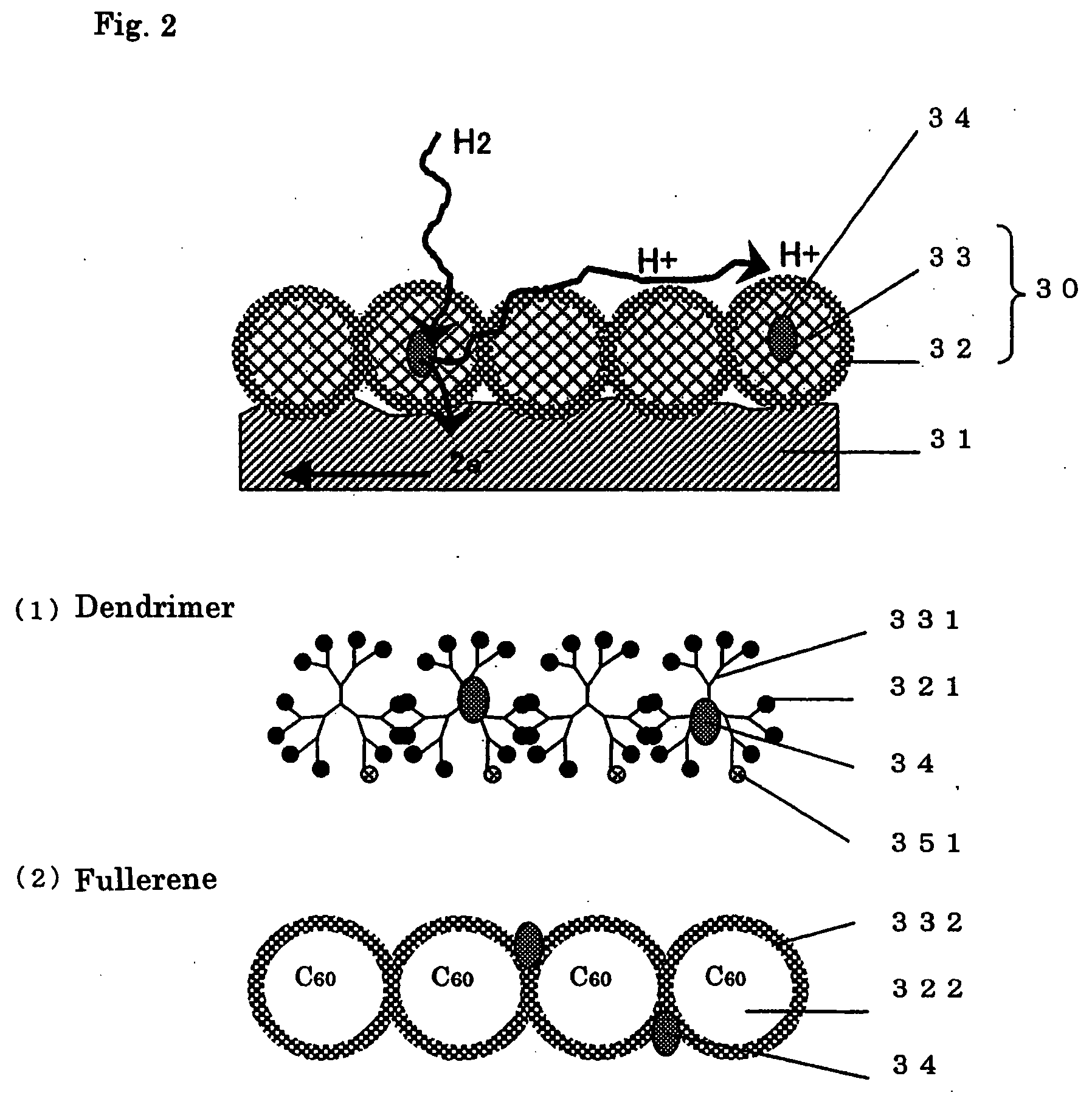 Porous electrode, and electrochemical element made using the same