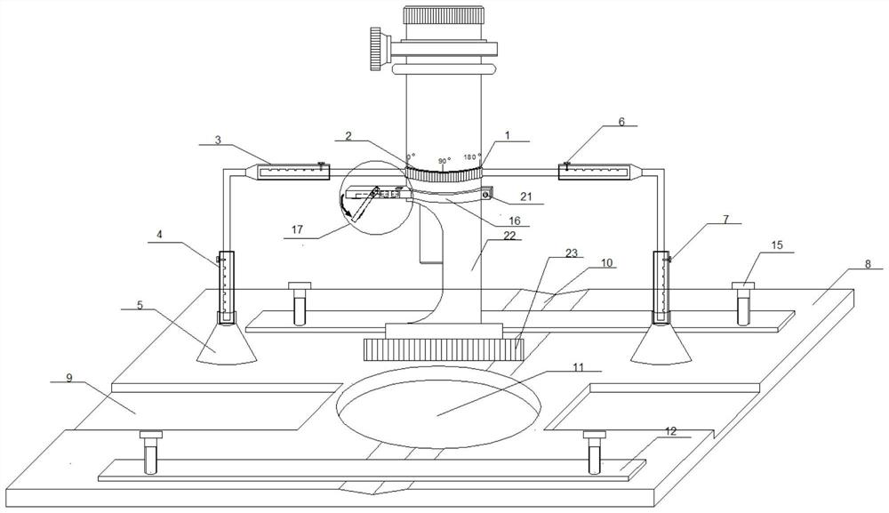 Brinell hardness indentation diameter measurement auxiliary device