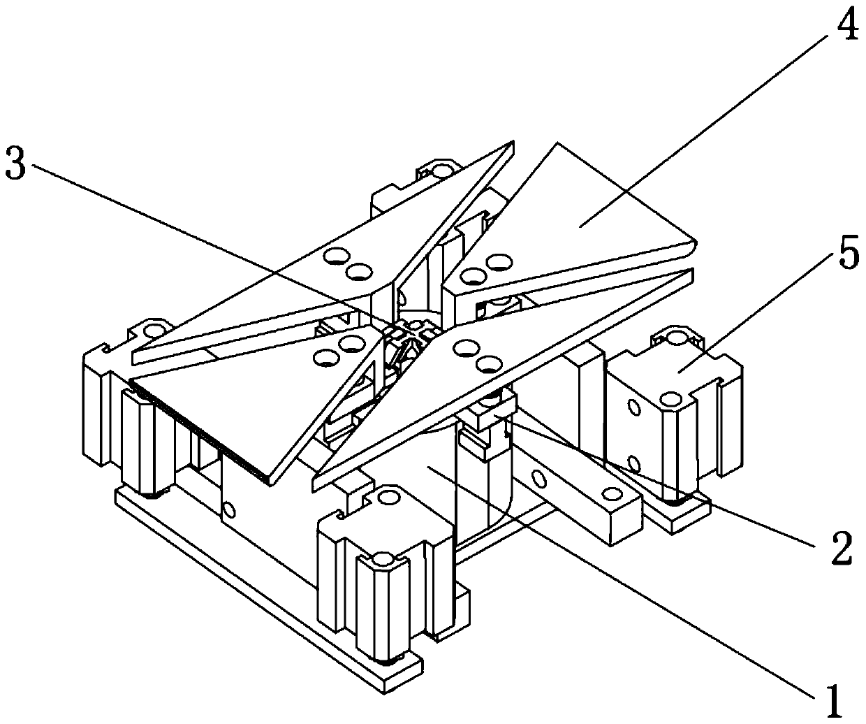 A hemming device of a cot machine for hemming the sunroof of the cot
