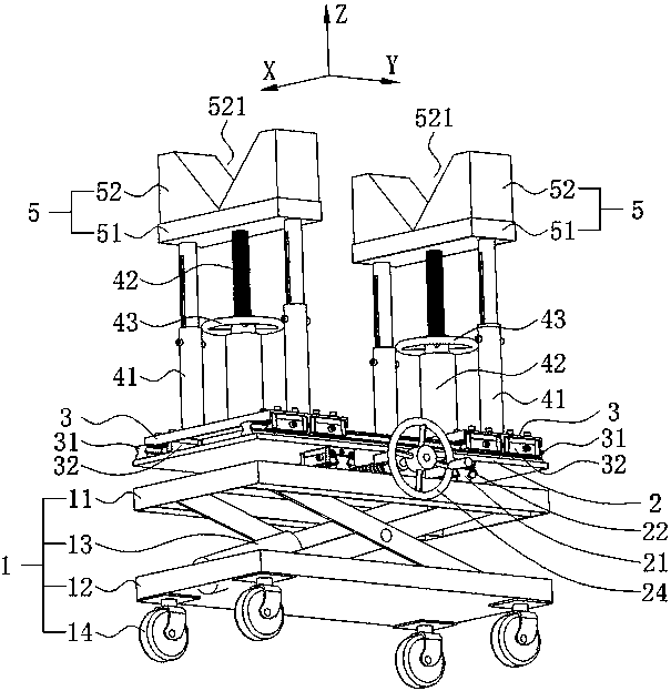 Multi-degree-of-freedom installation transport vehicle and method for transporting and installing model by adopting installation transport vehicle