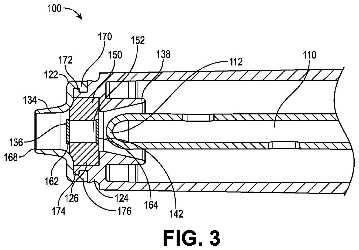 Female catheter locator tip