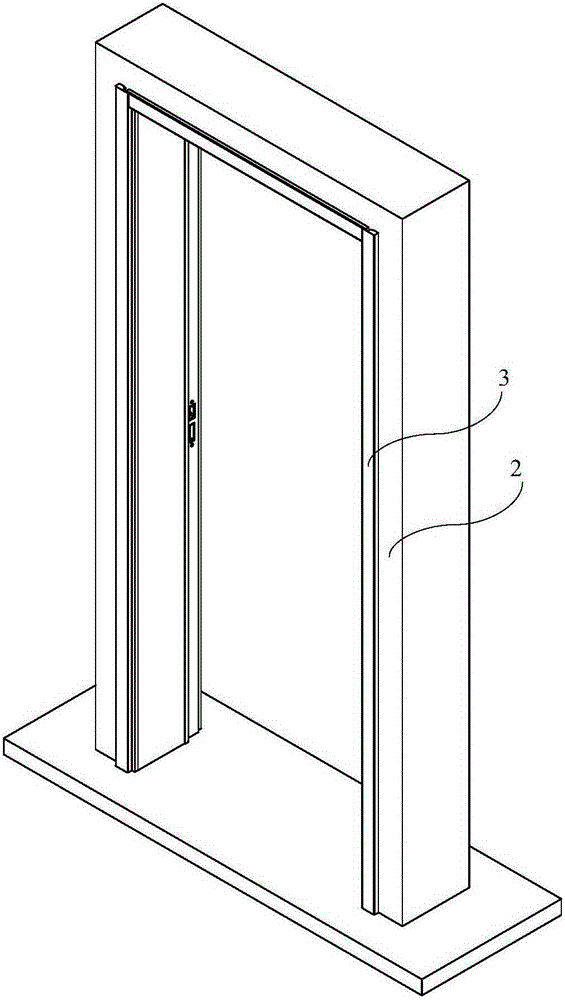 High-strength installation chassis structure of finished vertical hinged door window frame