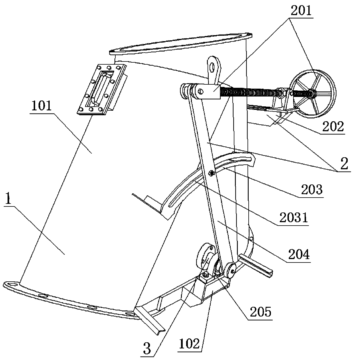 Solid waste one-way self-closing feeding device