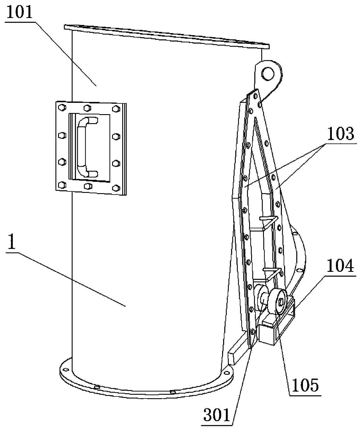 Solid waste one-way self-closing feeding device