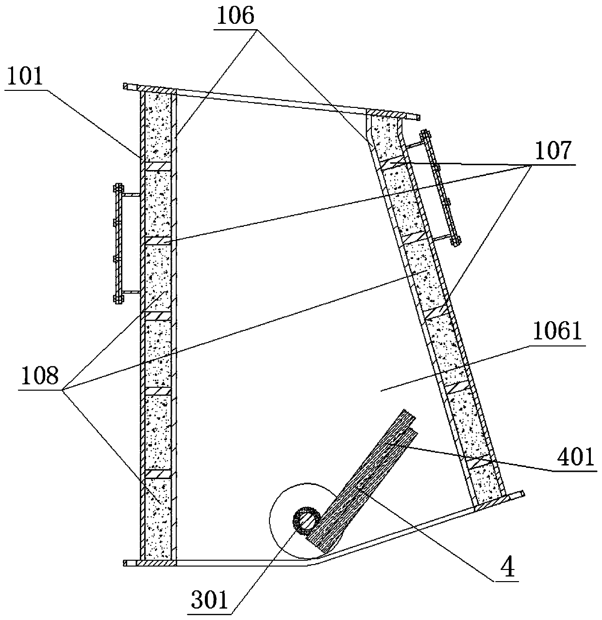 Solid waste one-way self-closing feeding device