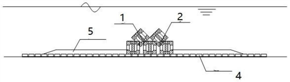 Anti-scour and flow-reducing ecological dam