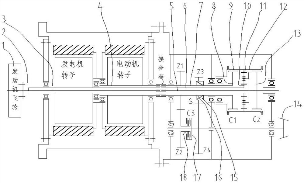 Multi-mode output intermediate-shaft-free stepless speed change transmission system