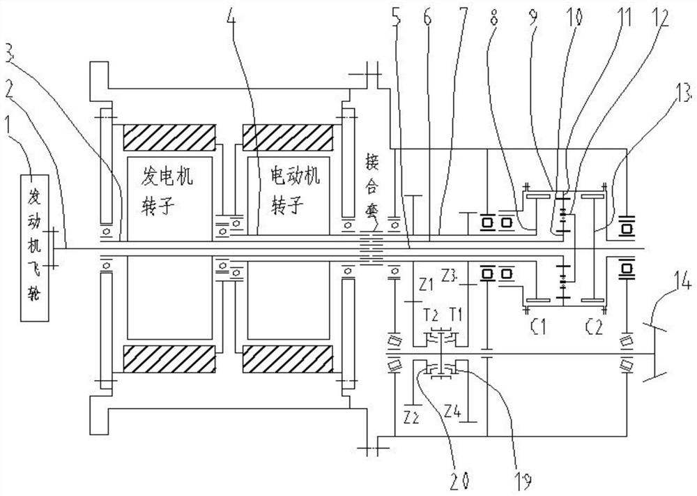 Multi-mode output intermediate-shaft-free stepless speed change transmission system