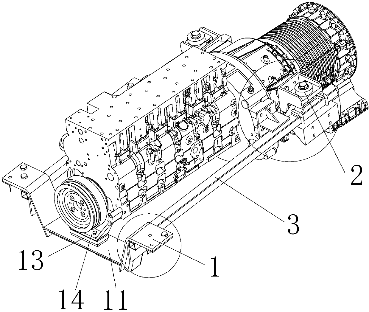 Engine drawing device convenient to overhaul