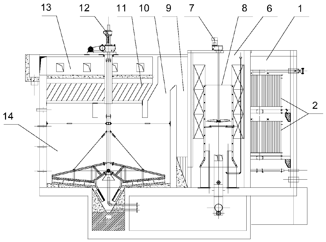 Electrocoagulation/slow decarburization combined water treatment device