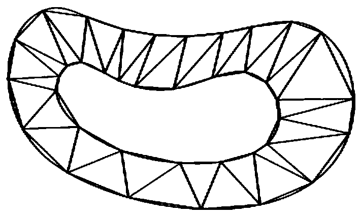 Skeleton line matching-based two-dimensional irregular contour layout method