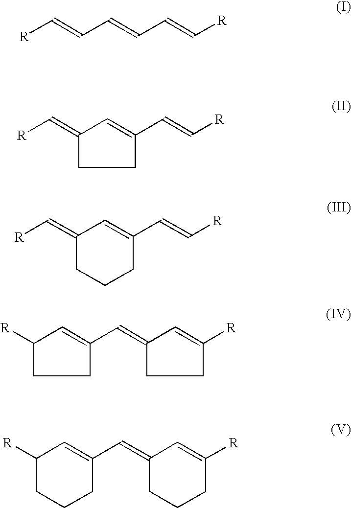 Hexatriene derivatives for use as blue emitting materials for organic electroluminescent devices