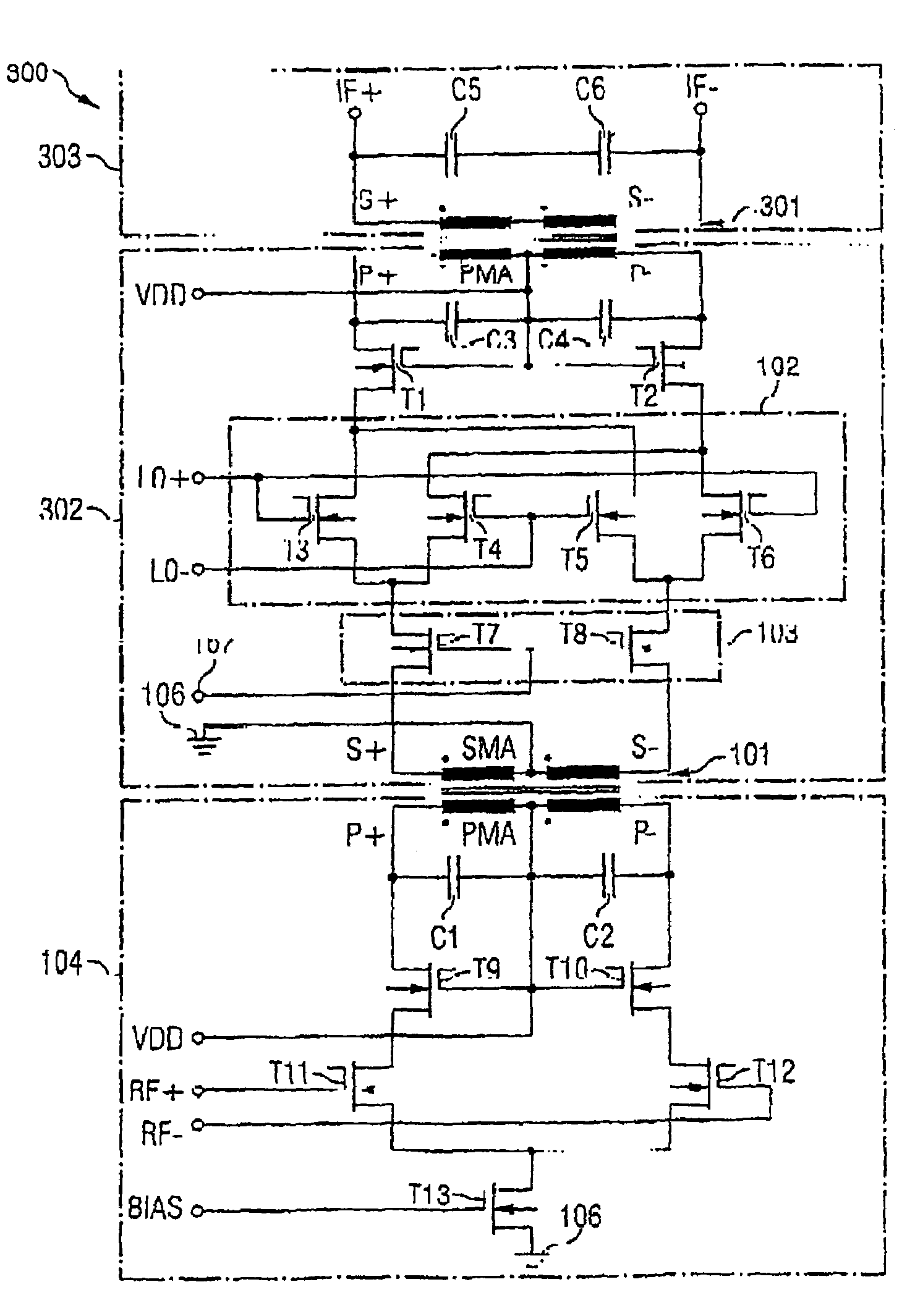 Integrated circuit having a mixer circuit