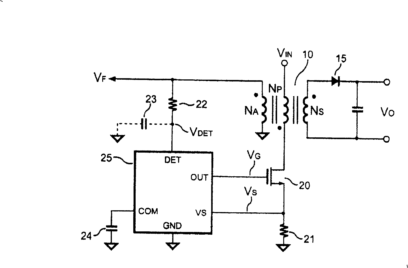 Control circuit for power converter with adaptive bias