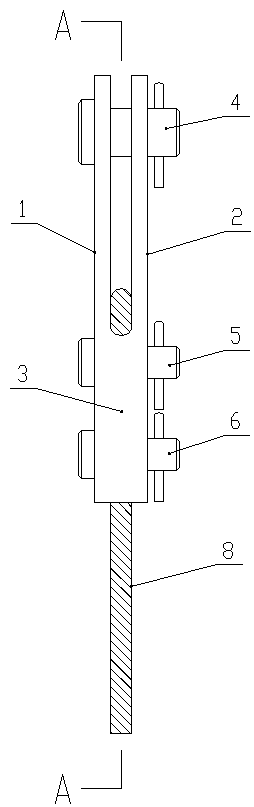 Steel wire rope middle fixator and use method thereof