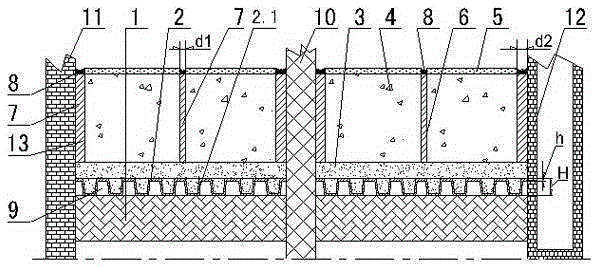 Manufacturing method and structure of super large area basement floor without cracks and leakage