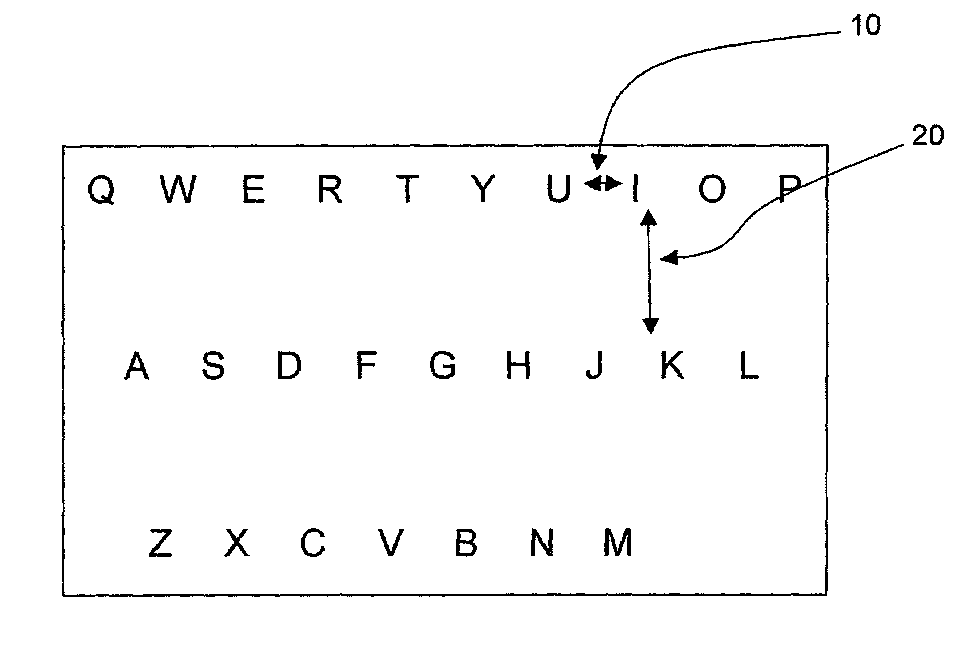Finger activated reduced keyboard and a method for performing text input