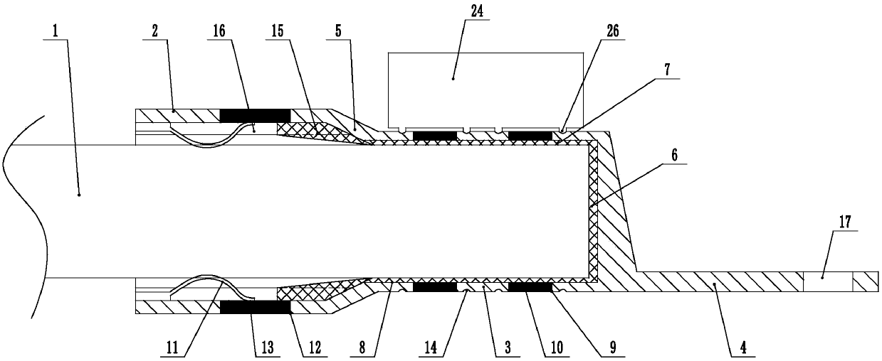 Cable joint connecting structure and connecting method