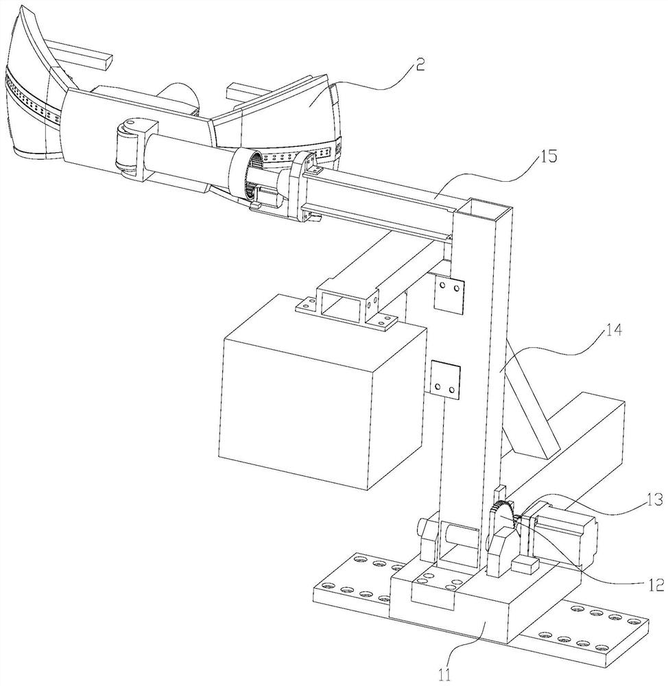 Solid rocket engine end socket section inner heat insulation layer pasting device