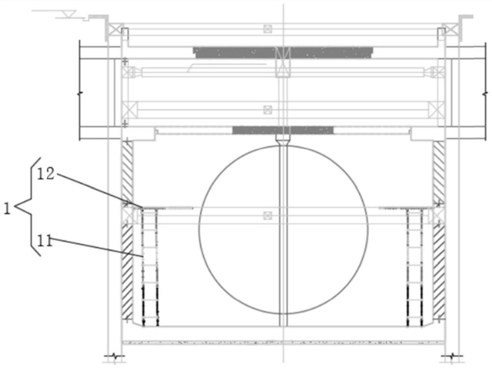 Construction method applied to shield tunneling machine receiving well station side wall large steel die