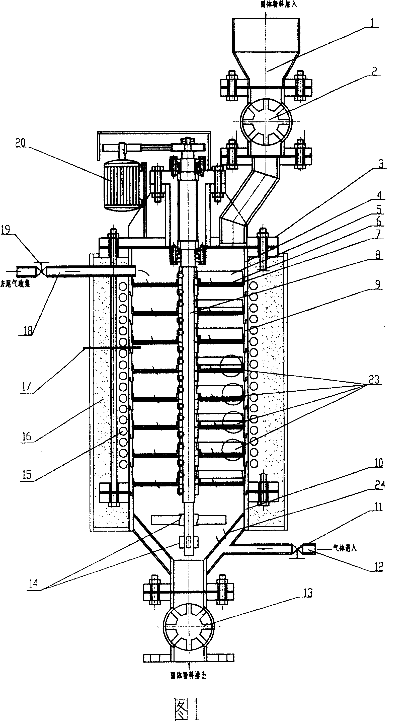 Continuous high temperature gas solid reactor