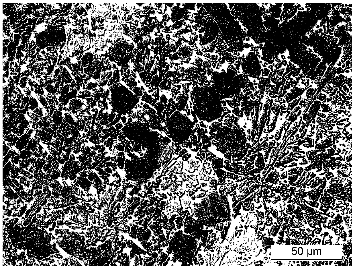 Strontium modified high hard alloy and casting and heat treatment method thereof