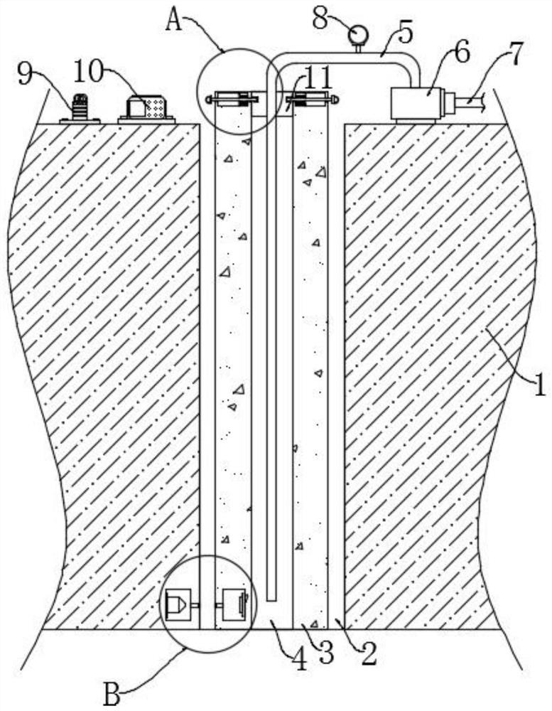 Plastic concrete diaphragm wall seepage failure gradient quality detection test device