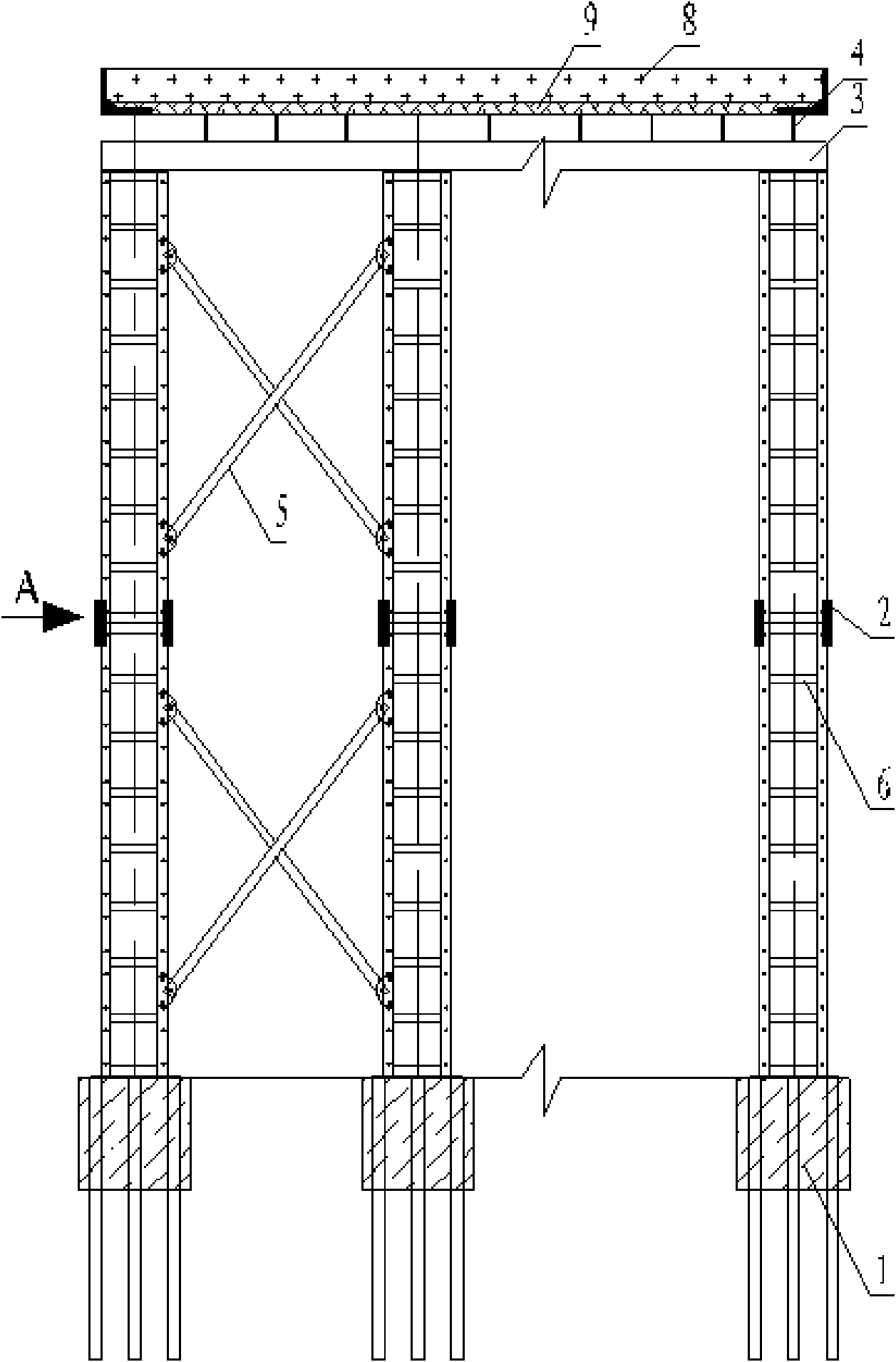 Steel structure hangar tunnel and installation method