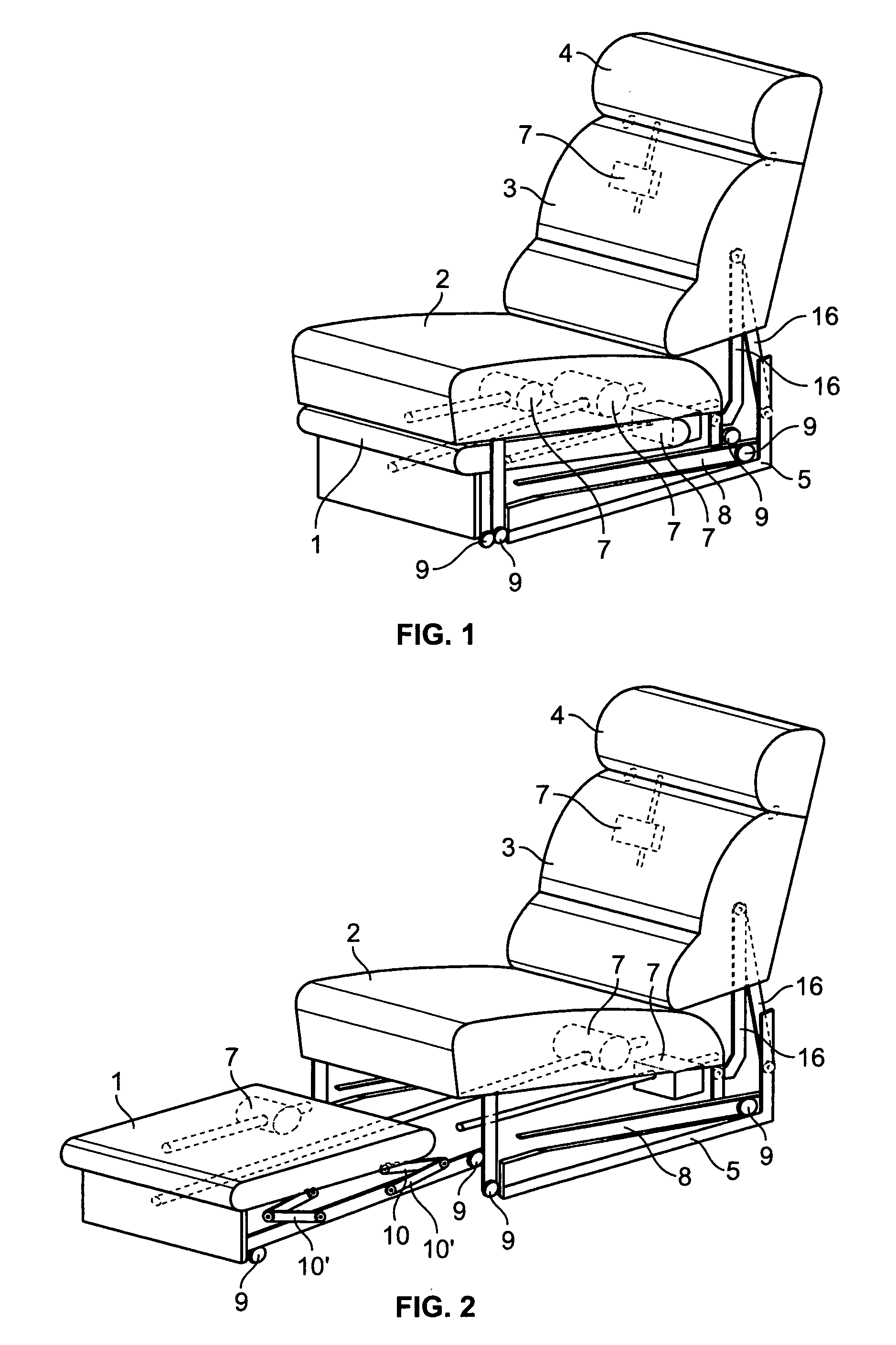 Convertible piece of upholstered furniture with chair and bed function