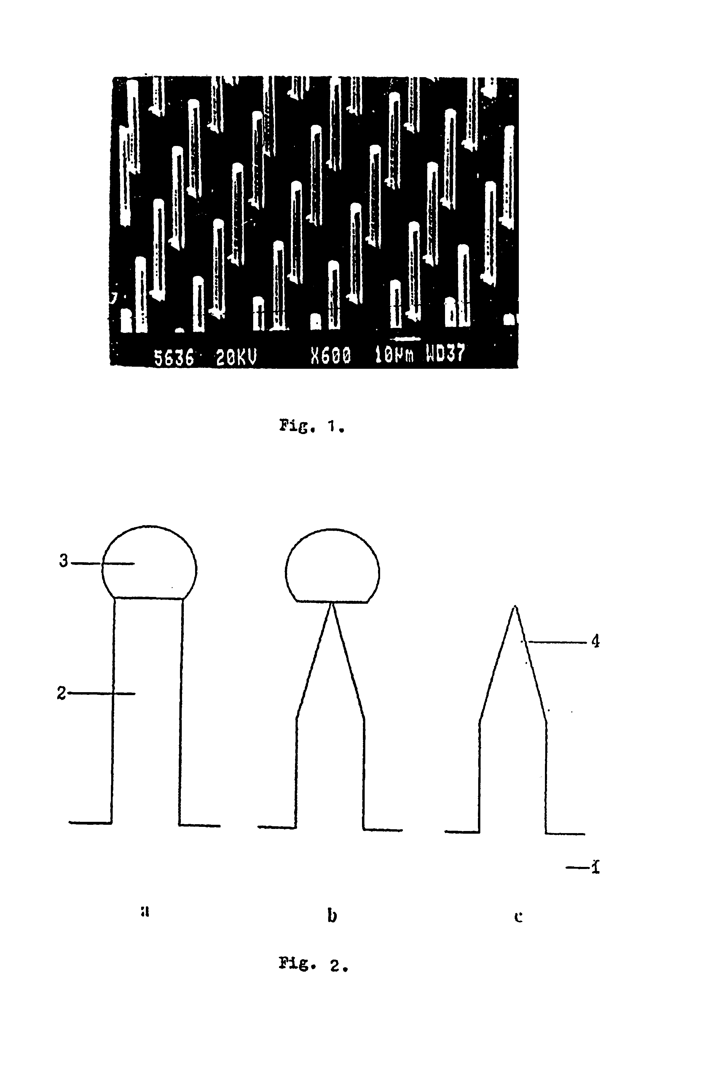 Tip structures, devices on their basis, and methods for their preparation