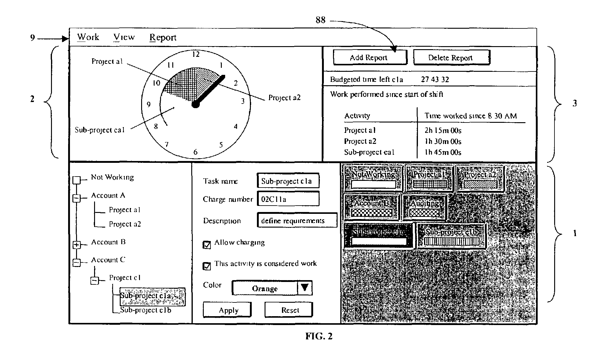 Timekeeping system and method for graphically tracking and representing activities