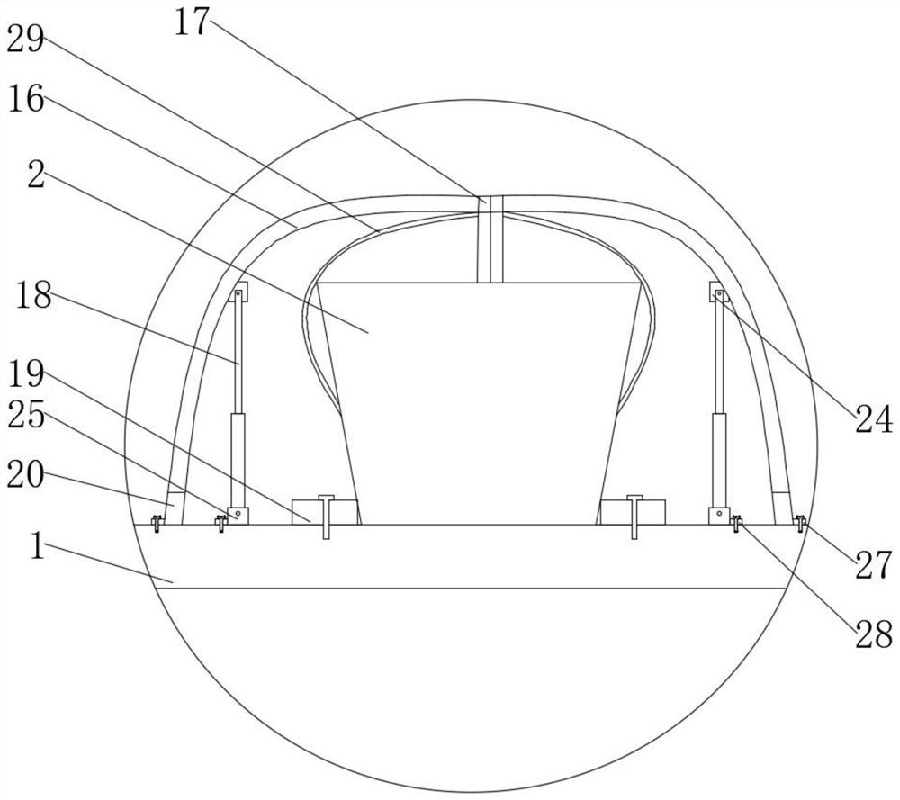 Air layer eliminating mechanism for packing food and treatment equipment based on mechanism