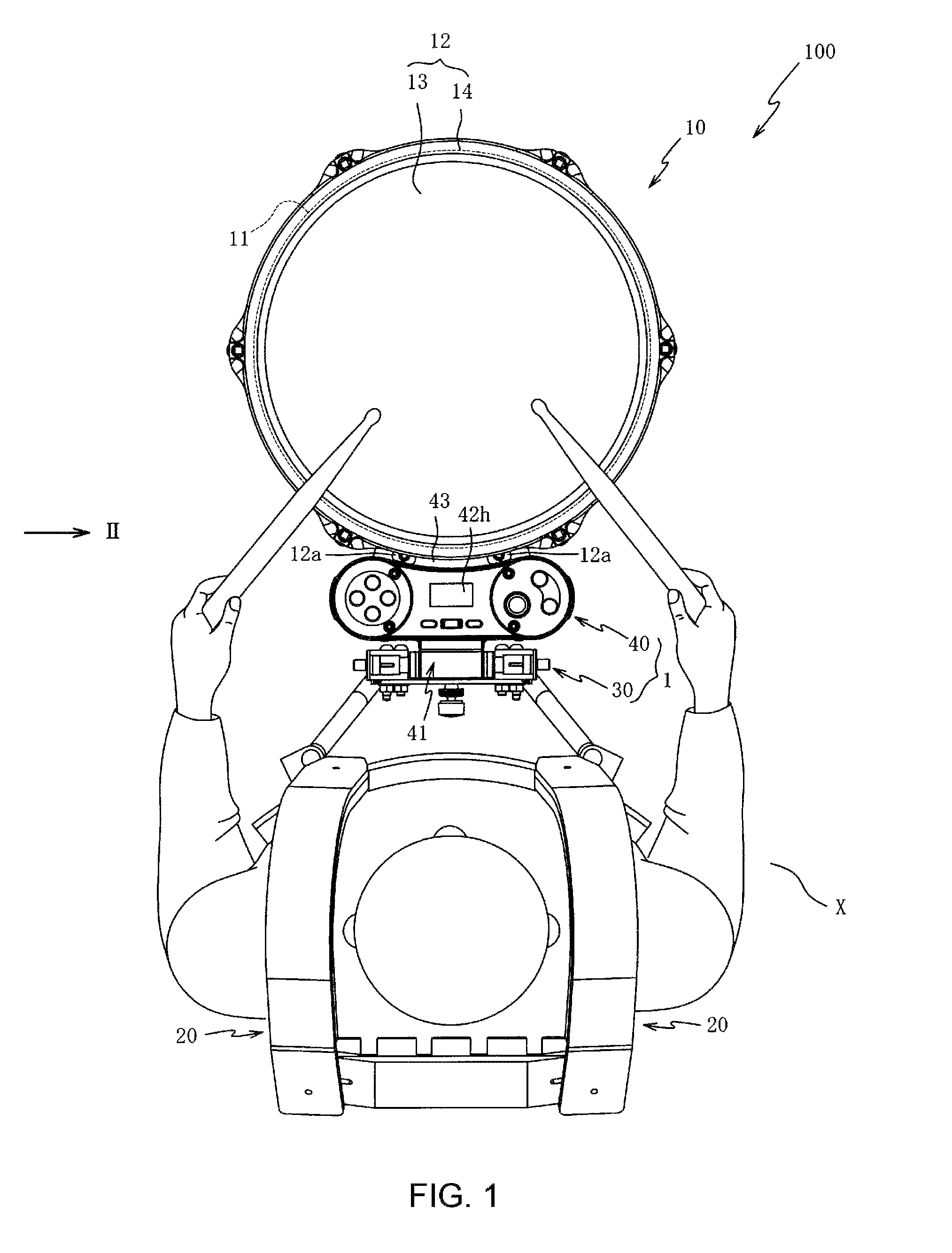 Operating devices and methods for electronic percussion instrument