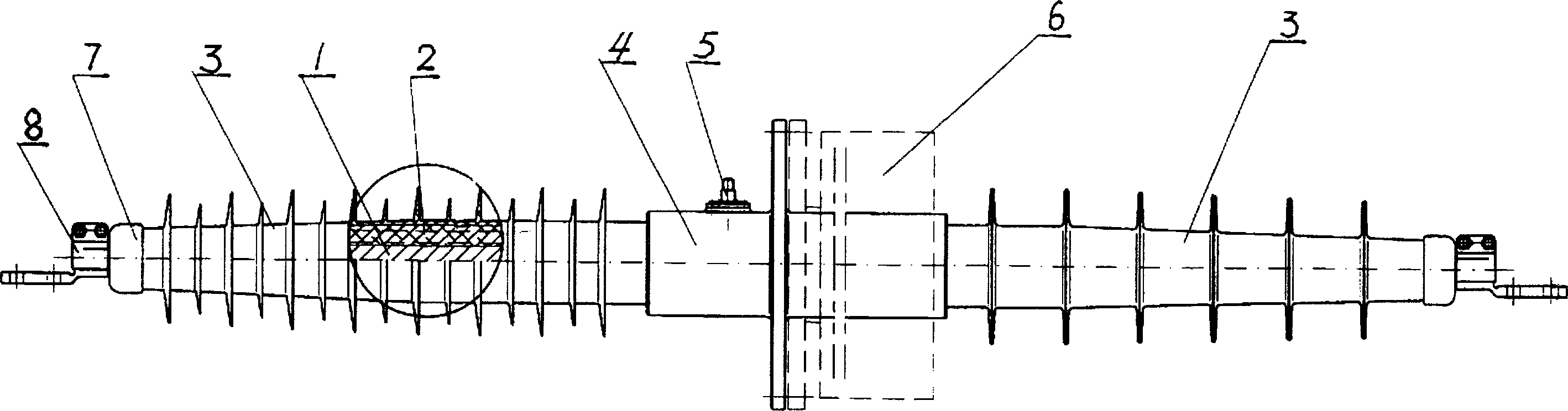 Dry type composite outer high-voltage casing and its production process