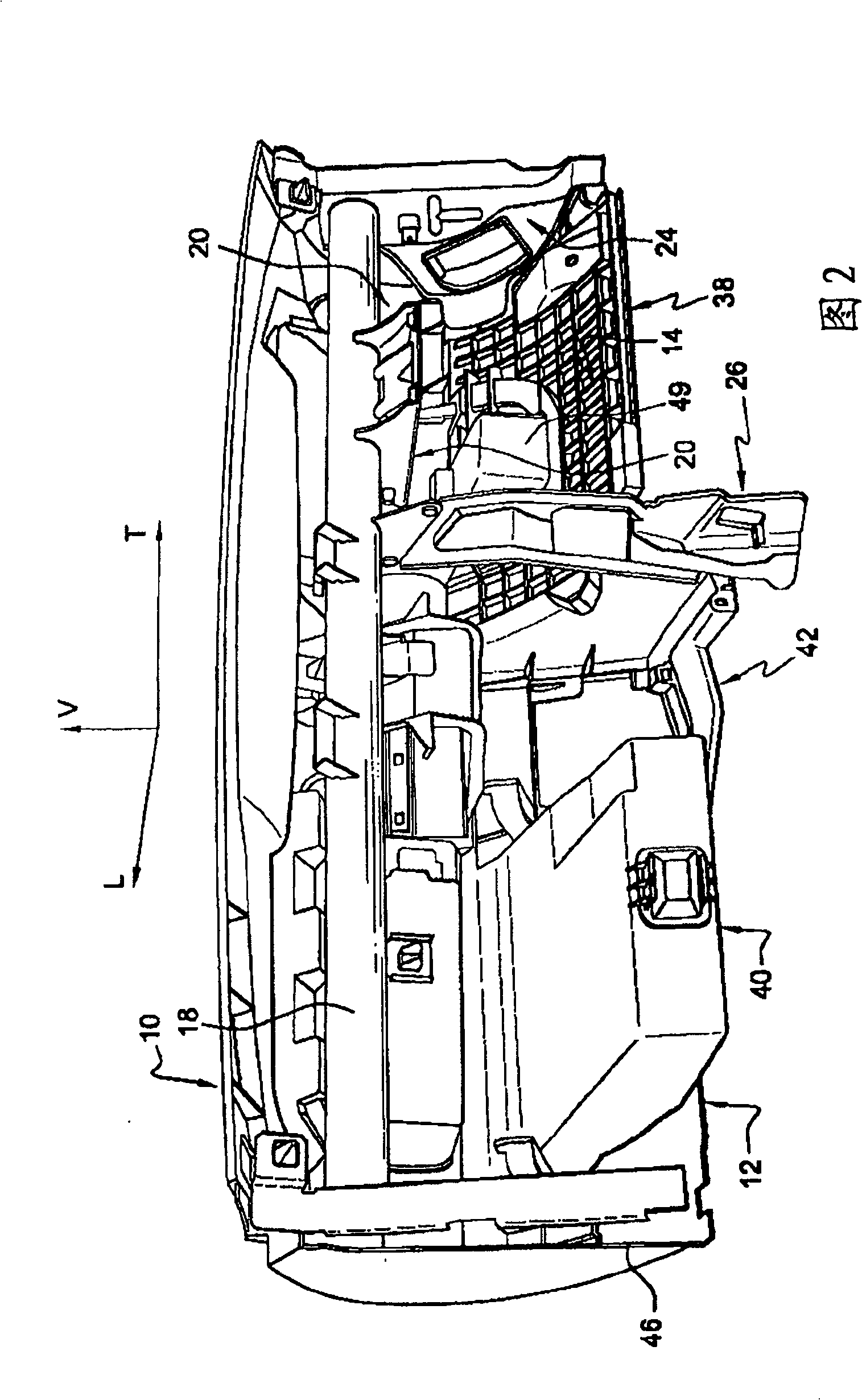 Arrangement for protecting a motor vehicle passenger's knees and instrument panel therefor