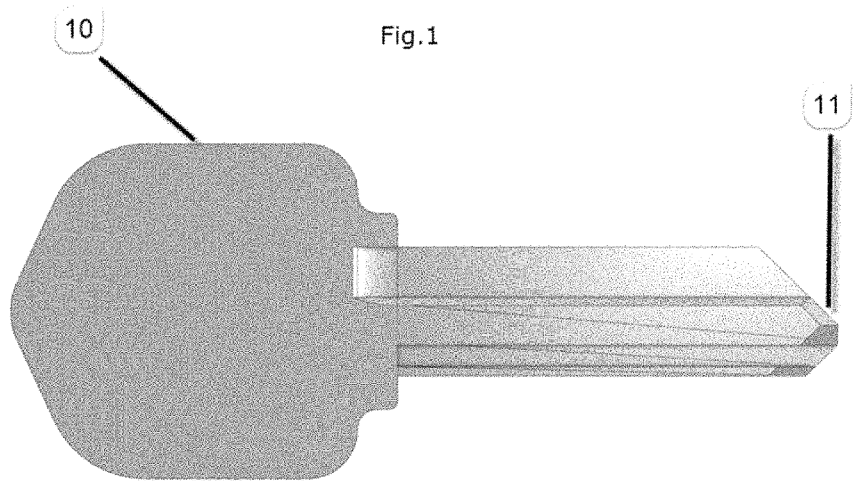 Self defense instrument and key with sharpened tip